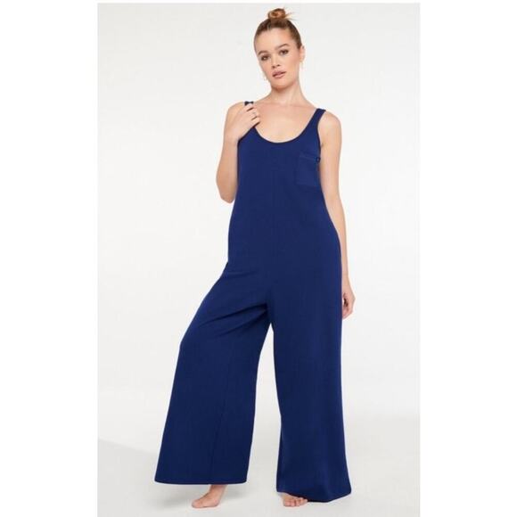 Savage Fenty Essential Relaxed Fleece Navy Blue Jumpsuit, US 12-14 (L) - Picture 1 of 8